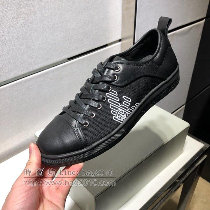 Armani男鞋 2019新款 最新官網同款 原單品質 阿瑪尼黑色男士休閒鞋  jpx1360